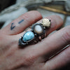 Size 6.75 - (can be stretched to a 7 at request), Moonstone & Larimar