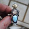 Size 6.75 - (can be stretched to a 7 at request), Moonstone & Larimar