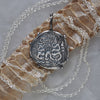 Ancient Geek Coin, necklace, Cista Mystica and Entwined Serpents