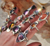 Size 7, Moon&Star sets, Black Opal & Amethyst