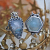 Size 6.5, Moon&Star sets, Aquamarine & Gilalite in Quartz