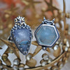 Size 6.5, Moon&Star sets, Aquamarine & Gilalite in Quartz