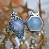 Size 6.5, Moon&Star sets, Aquamarine & Gilalite in Quartz