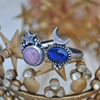 Size 6.25, Moon&Star sets, Peruvian Pink Opal & Black Opal