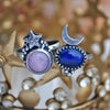 Size 6.25, Moon&Star sets, Peruvian Pink Opal & Black Opal