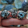 Size 7, Tidal Tower, Swiss Blue Topaz with Rainbows