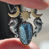 Royal Seahorse Necklace, Sparkling Kyanite