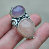 SIZE 7, Daydream - Purple Chalcedony, Peach Morganite