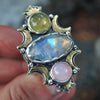 Size 9 + Imperial Moonrise, Heliodor, Pink Opal & Moonstone