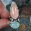 Size 6 + Aquamarine & Peach Morganite