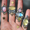 Size 9 + Imperial Moonrise, Heliodor, Pink Opal & Moonstone