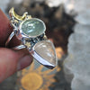 Size 9.25 + Mossy Aquamarine & Tea Colored Morganite