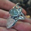 Size 9.25 + Mossy Aquamarine & Tea Colored Morganite