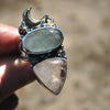 Size 9.25 + Mossy Aquamarine & Tea Colored Morganite