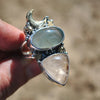 Size 9.25 + Mossy Aquamarine & Tea Colored Morganite