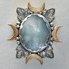 Size 8.25-8.5, Cloud Diviner Ring, Aquamarine, Sterling and Fine Silver and Brass