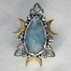 Size 6, Cloud Diviner Ring, Aquamarine, Sterling and Fine Silver and Brass