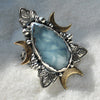 Size 6, Cloud Diviner Ring, Aquamarine, Sterling and Fine Silver and Brass