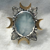 Size 8.25-8.5, Cloud Diviner Ring, Aquamarine, Sterling and Fine Silver and Brass