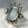 Size 8.25-8.5, Cloud Diviner Ring, Aquamarine, Sterling and Fine Silver and Brass