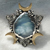 Size 7.5, Cloud Diviner Ring, Aquamarine, Sterling and Fine Silver and Brass