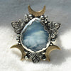 Size 7.5, Cloud Diviner Ring, Aquamarine, Sterling and Fine Silver and Brass