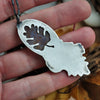 Healed Fracture! Pendant, Falling Leaves, Dendritic Agate