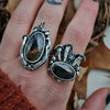 Size 9.5, Forest Dweller Ring Set, Mushroom Moon&Star