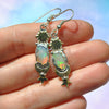 EARRINGS, Dreamscape, Faceted rainbow jelly opals, Sterling and Fine Silver