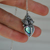 PENDANT, Ocean Heart, Sterling and Fine Silver