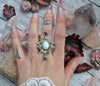 Size 7.75 - Welo Opal and Garnets, Sterling and Fine Silver and Brass Ring