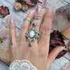 Size 7.75 - Welo Opal and Garnets, Sterling and Fine Silver and Brass Ring