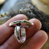 Blemished - Size 7, Watermelon Candy, Raw Tourmaline Druzy, Sterling and Fine Silver