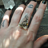 Custom Order!! DENDRITIC QUARTZ, Divination Ring, Sterling and Fine Silver and Brass