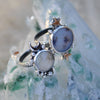 Size 6.25, Moon&Star sets, Dendritic Agate and White Sapphire