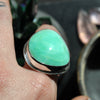 Size 9, Empress Rings, Green Opal, Solid Sterling and Fine Silver