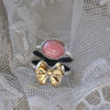 Size 8 - Rhodochrosite, Sterling and Fine Silver and Brass Ring
