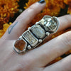 Size 6.75, Gemshow, Crystal Ring, Sterling and Fine Silver