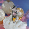 SIZE 10, Dreamscape, Moonstone/Tourmaline/Opal Ring, Sterling and Fine Silver