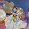 SIZE 10, Dreamscape, Moonstone/Tourmaline/Opal Ring, Sterling and Fine Silver