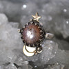 Size 9, Moon&Star Fortuna, Star Sapphire, Sterling and Fine Silver and Brass