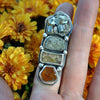 Size 6.75, Gemshow, Crystal Ring, Sterling and Fine Silver