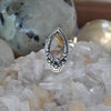 Size 9, Moon&Star ring, Golden Star Rutile Quartz, Sterling and Fine Silver