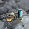 Size 5and5.25, Moon&Star sets, Persian Turquoise and Jelly Opal, Sterling and Fine Silver