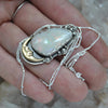 PENDANT Dreamscape, Huge Opal, Sterling and Fine Silver and Brass
