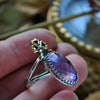 SIZE 8.25 - Amethyst, Sterling and Fine Silver and Brass Ring