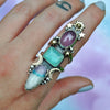 SIZE 9, Dreamscape, Purple Chalcedony, Peruvian Blue Opal, Tourmaline in Quartz