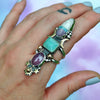 SIZE 9, Dreamscape, Purple Chalcedony, Peruvian Blue Opal, Tourmaline in Quartz