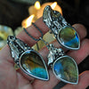 DISCOUNTED Size 8, Blue Flame, Superstions & Lore, Labradorite