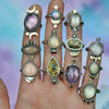 Size 10, Moon&Star ring, Australian Opal, Sterling and Fine Silver
